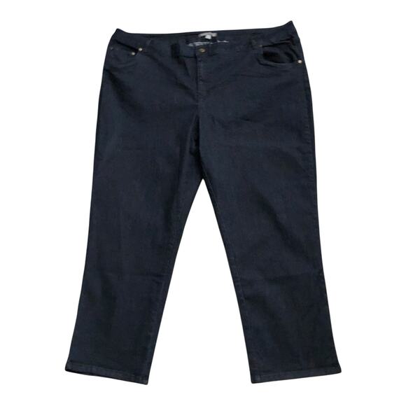 JESSICA LONDON Womens Plus Size 26W Petite Dark Wash Blue Jeans 28.5" Inseam - Picture 1 of 5